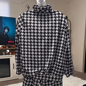 SHEIN Black and White Houndstooth Pantsuit